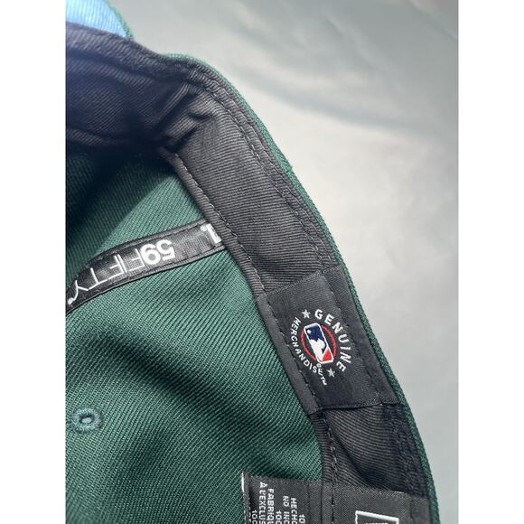 Oakland A's MLB NE "Groovy" 9xWorld Series Champs Fitted Hat Green Size 7 3/8 - Picture 10 of 10